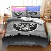 Oakland Football League Raiders Duvet Cover Quilt Cover Pillowcase Bedding Set
